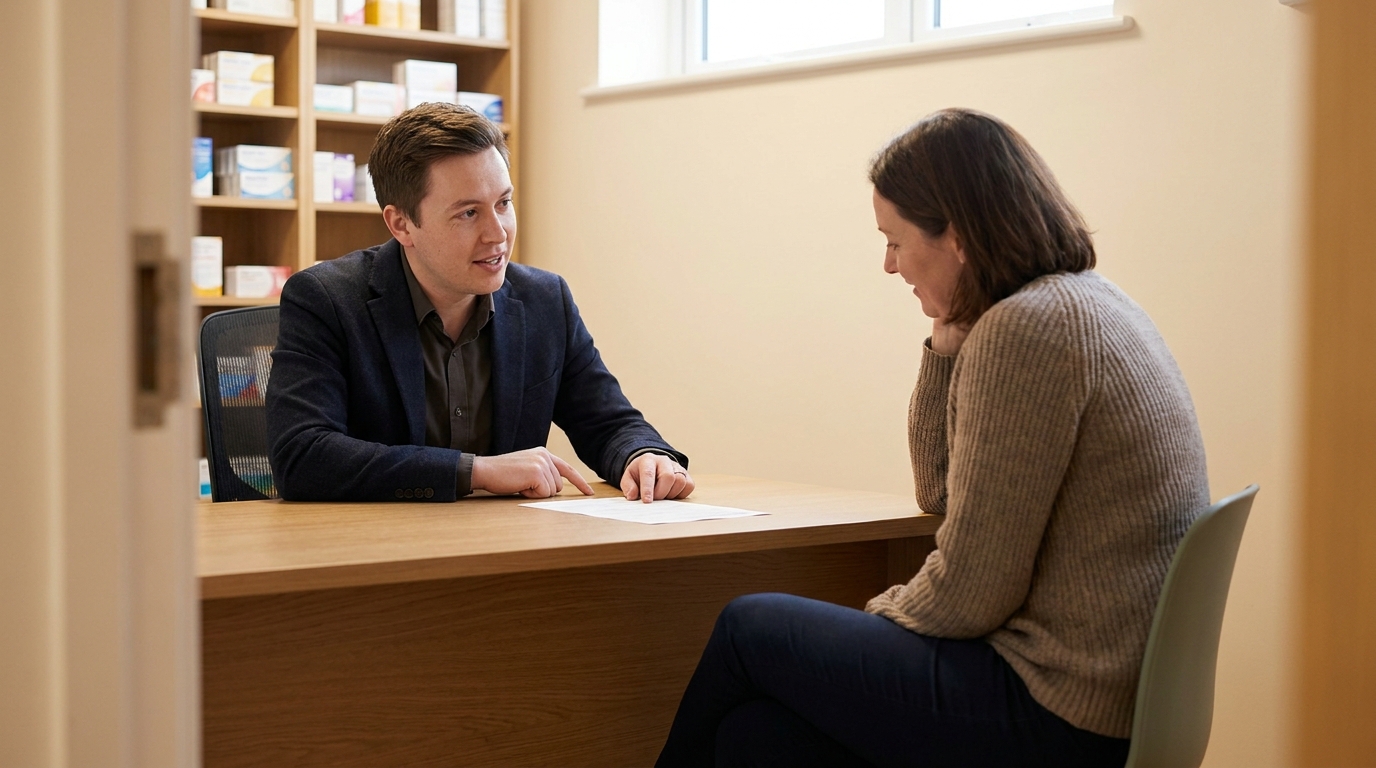 Consultation with Pharmacist NHS at Carlton Pharmacy